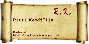Ritzl Kamélia névjegykártya